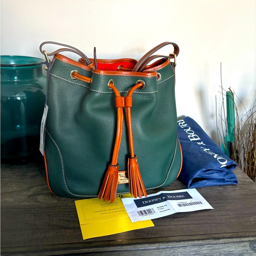 Dooney & Bourke Bucket Drawstring Bag in Forest